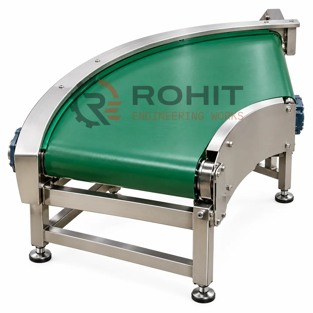 Curved Green Belt Conveyor
