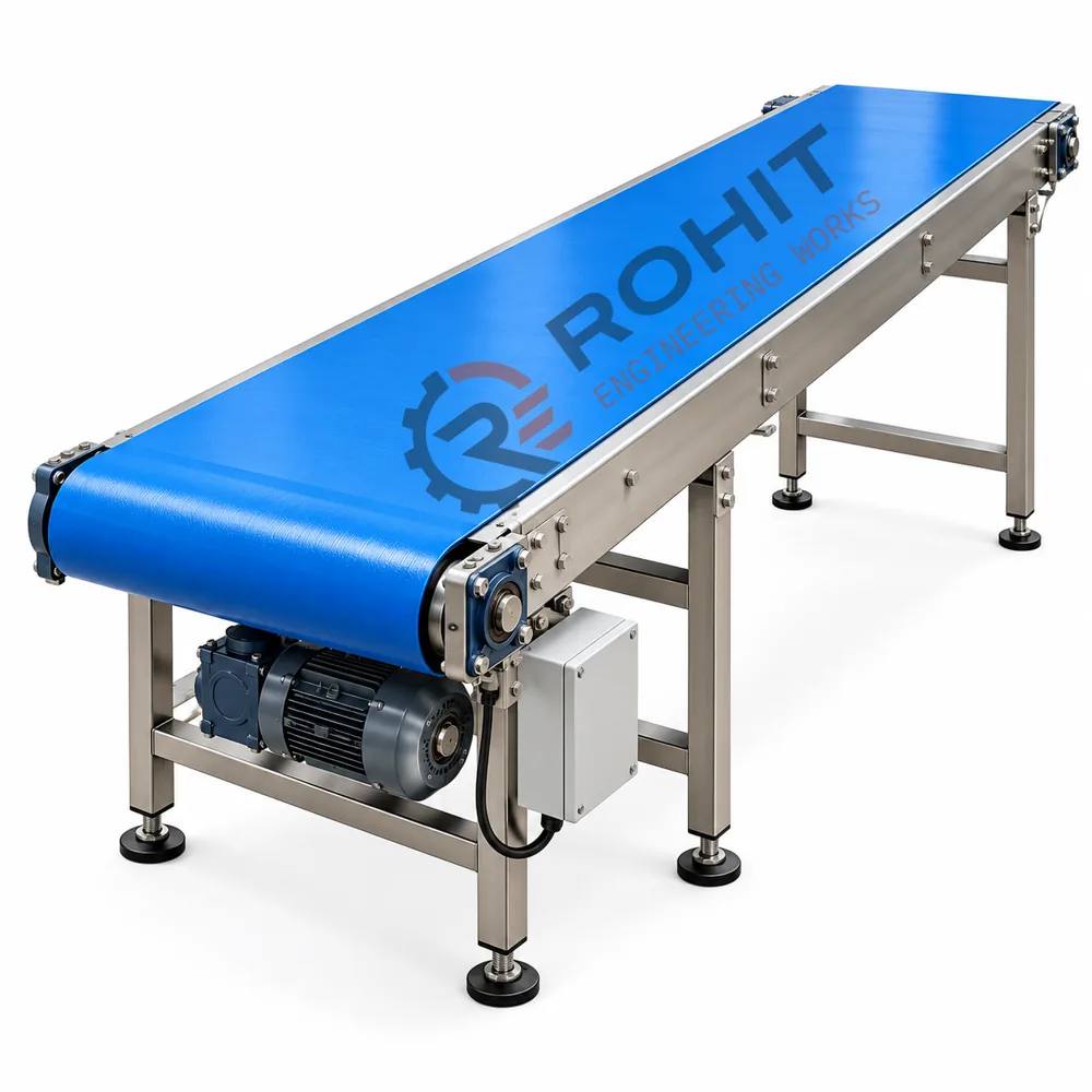 Industrial Blue Belt Conveyor System
