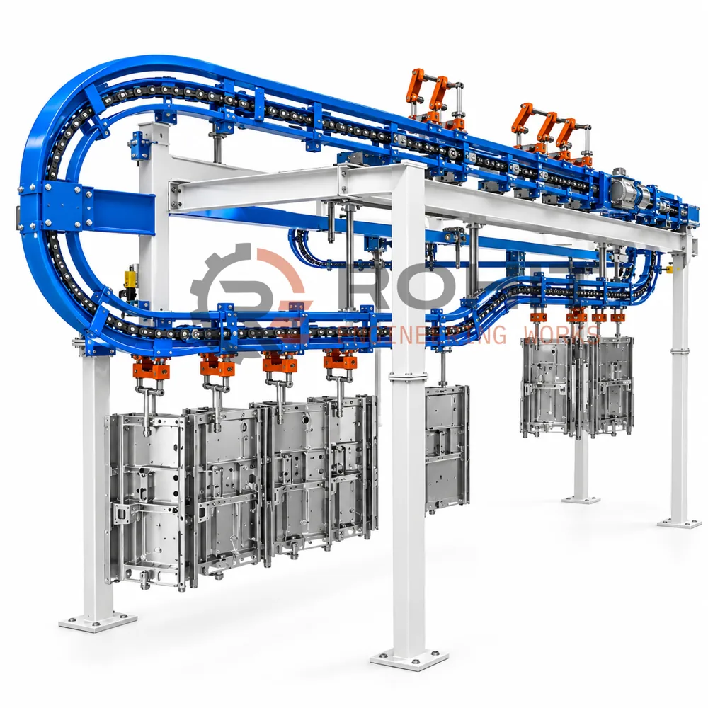 Industrial Blue Over Under Conveyor System
